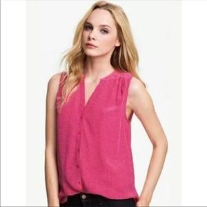 Joie Sleeveless Button Down Silk Top Pink Blouse M